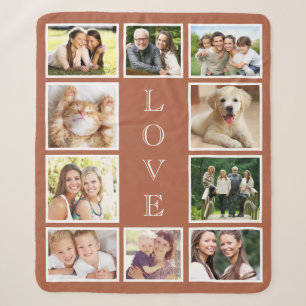 Familie 10 Foto Collage Terracotta Sherpadecke
