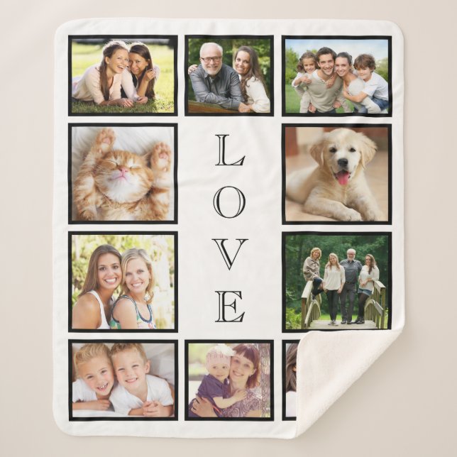 Familie 10 FotoCollage Sherpadecke (Vorderseite)