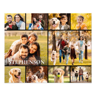 Familie 10 Name der Fotocollage Einfach Fotodruck