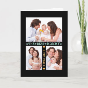 Familie 3 Foto-Collage Beste Mama überhaupt Mutter Karte