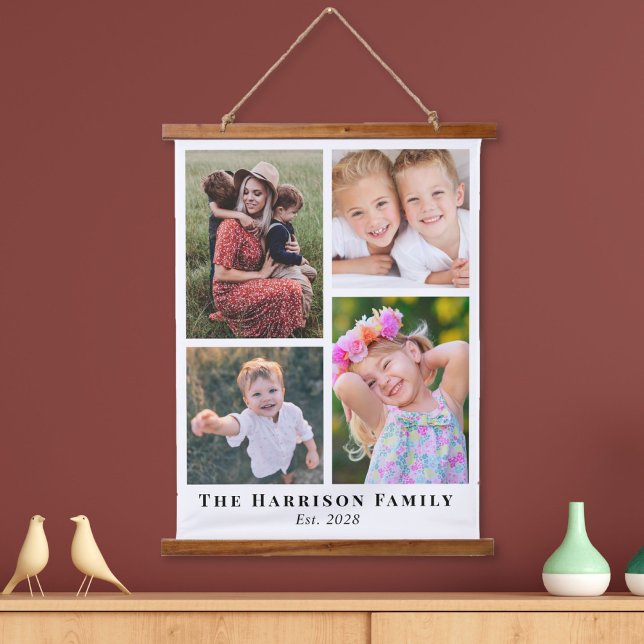 Familie 4 FotoCollage Wandteppich Mit Holzrahmen (Von Creator hochgeladen)