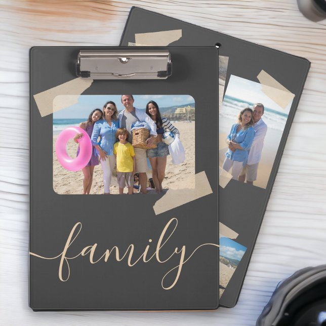 Familie 5 Foto Personalisierte benutzerdefinierte  Klemmbrett (Family 5 Photo Personalized Custom Clipboards from Ricaso. Add your own five photographs. )