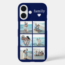 Familie 6 Foto Navy Blau