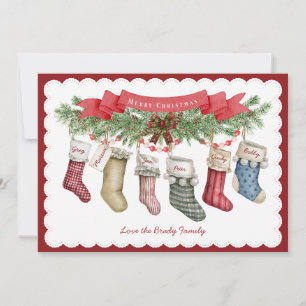 Familie 6   Weihnachts-Strumpf Pauschalreise Feiertagskarte