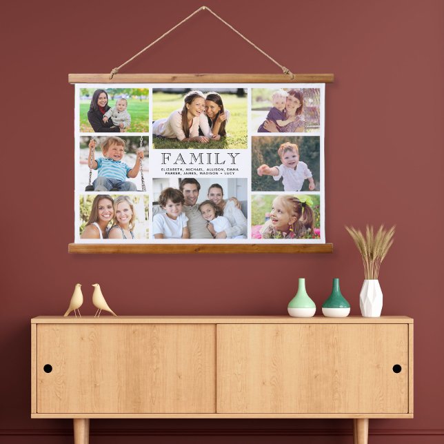 Familie 8 FotoCollage Wandteppich Mit Holzrahmen (Von Creator hochgeladen)