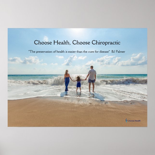 Familie am Strand Chiropraktisches Plakat (Vorne)