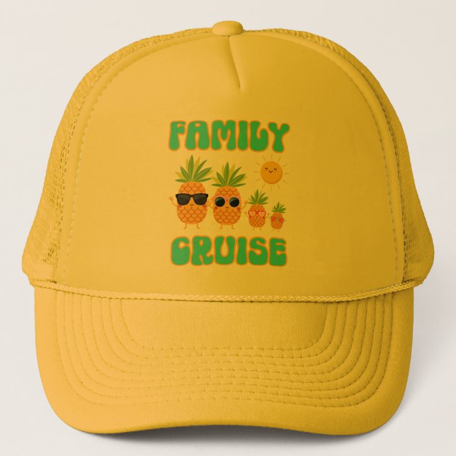 Familie Ananas Truckerkappe (Vorderseite)