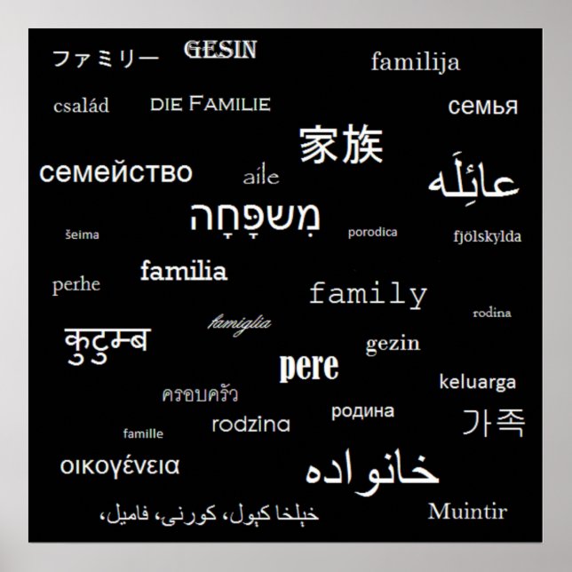 "Familie" auf der ganzen Welt Poster (Vorne)