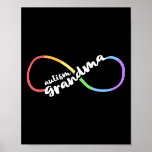 Familie Autismus Bewusstsein Oma Rainbow Infinity Poster