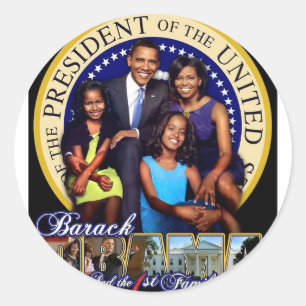 Familie Barack Obama Runder Aufkleber