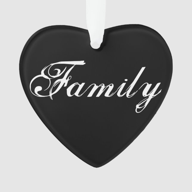 "Familie bedeutet" Herzdekoration Ornament (Vorderseite)