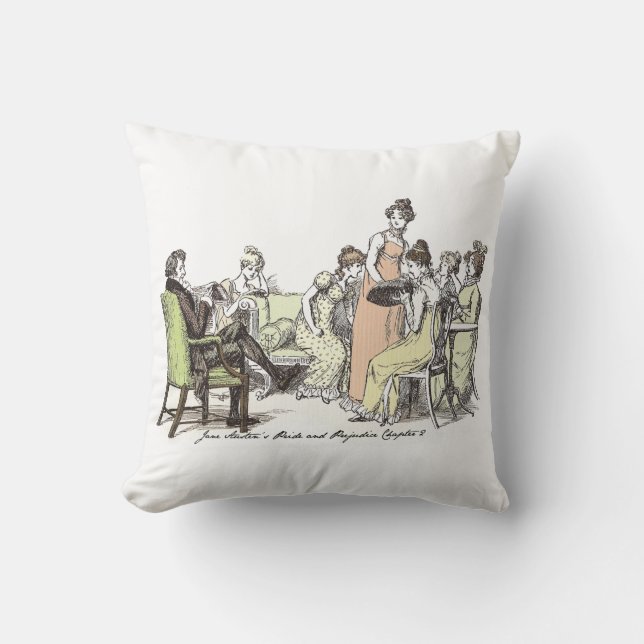 Familie Bennet, Jane Austen Pride und Vorurteile Kissen (Vorderseite)