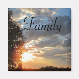Familie betitelte Sonnenaufgang Magnet