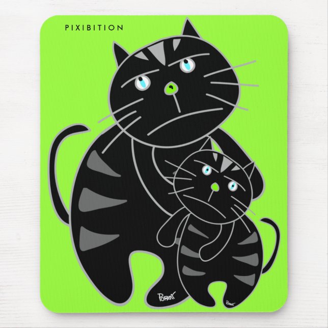 Familie Black Cat Mousepad (Vorne)