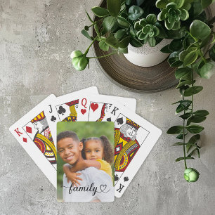 Familie Black Script Benutzerdefiniertes Foto Spielkarten