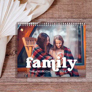Familie Boho-Textüberlagerung mit Ihren Fotos Kalender