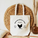 Familie Coop Happy Hen Farmhouse Tragetasche<br><div class="desc">Rustikales Bauernlogo mit Hühnerbild in der Mitte gepaart mit einer personalisierten Monografie und weiteren Informationen in Vintagen Schriftart.</div>