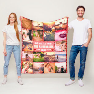 Familie CUustom, verpackt in Liebe Fleecedecke