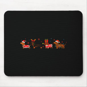 Familie Dachshund Weihnachtsmann Schlitten Rentier Mousepad