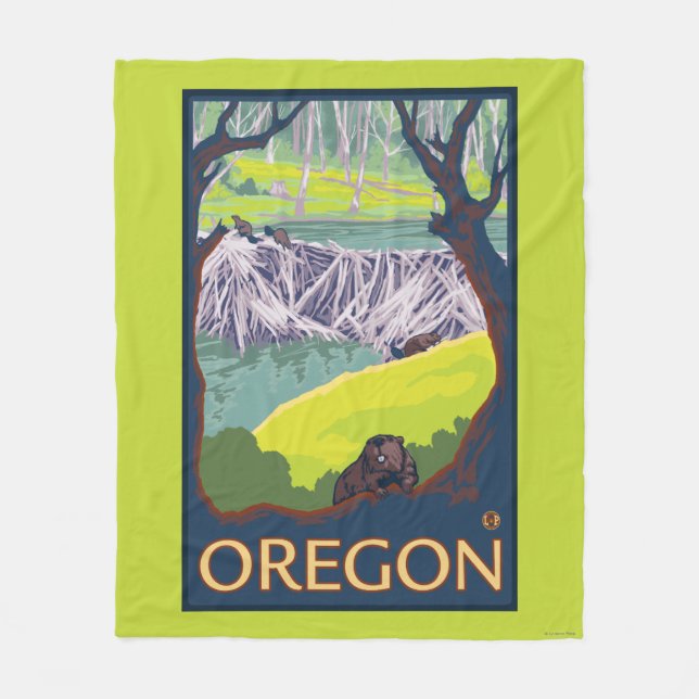 Familie der Biber Fleecedecke (Vorderseite)