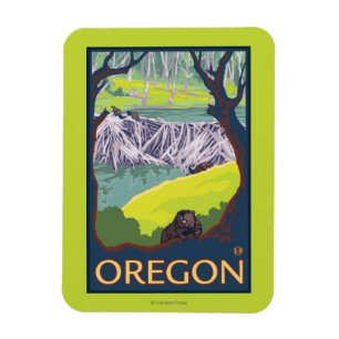 Familie der Biber Magnet