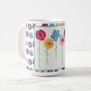 Familie der Blume (6 Namen) Kaffee Tasse