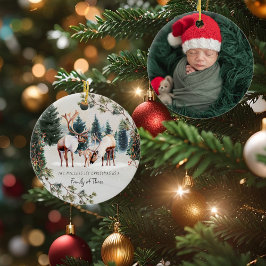 Familie der drei | Erste Weihnachtsfeier Keramik Ornament