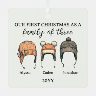 Familie der drei ornament aus metall