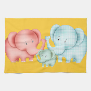 Familie der Elefanten Mama Vater und Baby Handtuch