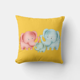 Familie der Elefanten Mama Vater und Baby Kissen