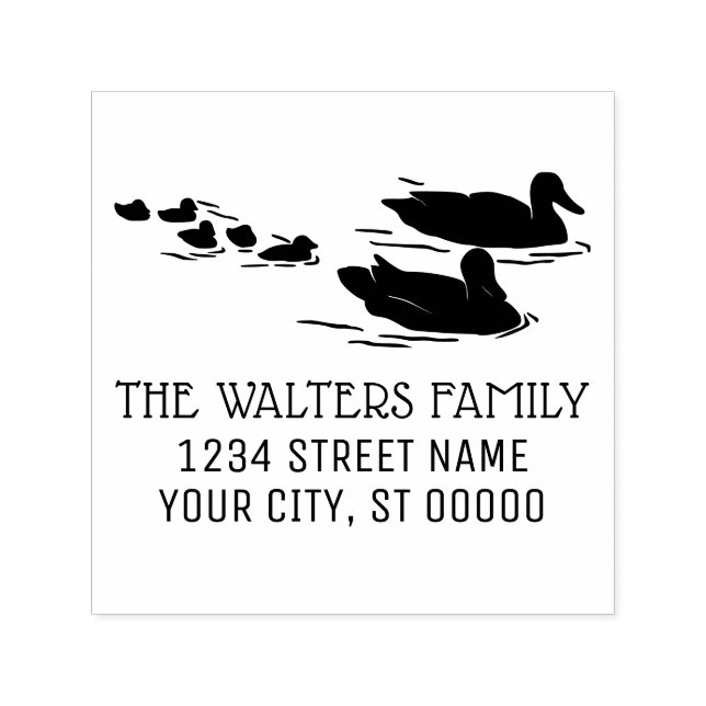 Familie der Enten Entenname Rücksendeadresse Permastempel (Design)
