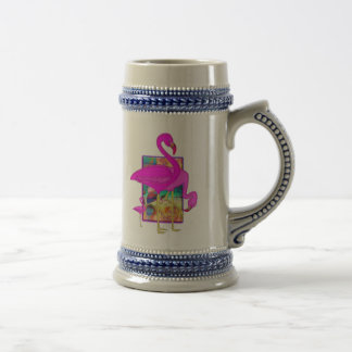 Familie der Flamingos Bierglas