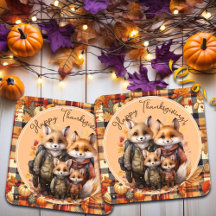 Familie der Füchse glücklich Erntedankpumpen Pumpk