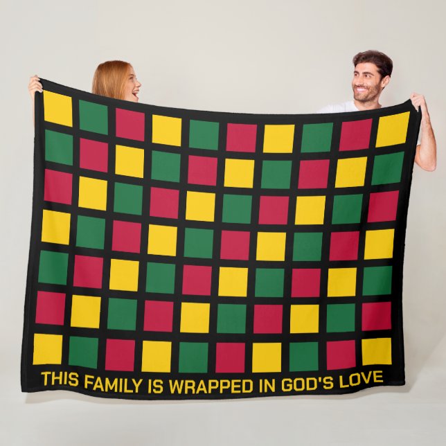 Familie der geometrischen Quadrate der schwarzen G Fleecedecke (Beispiel)