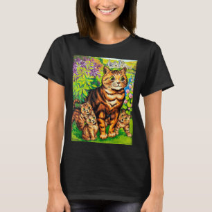 Familie der Katzen in einem Garten, Louis Wain T-Shirt