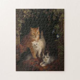 Familie der Katzen Vintag mittelalterliche Kunst