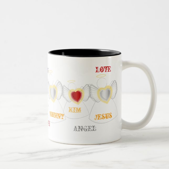 Familie der liebevollen Engel - Schale - Cus… - Zweifarbige Tasse (Rechts)