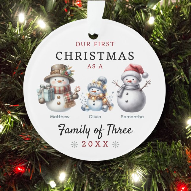 Familie der Schneemänner drei Weihnachten Ornament (Von Creator hochgeladen)