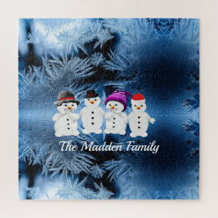 Familie der Schneemänner in vier Personalisierten