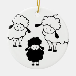 Familie der schwarzen Schafe Keramikornament