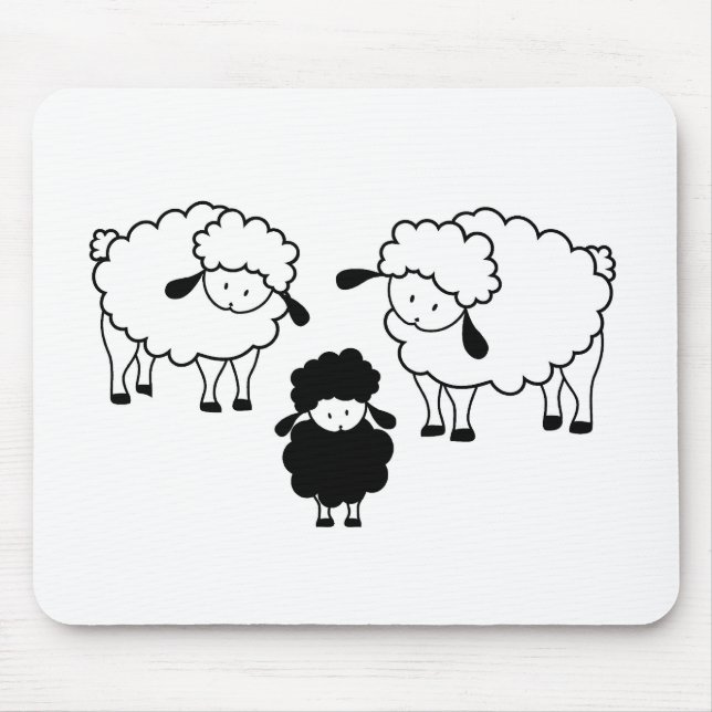 Familie der schwarzen Schafe Mousepad (Vorne)