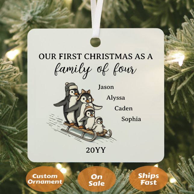 Familie der vier ersten Weihnachten Ornament Aus Metall (Von Creator hochgeladen)