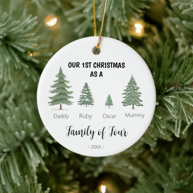 Familie der vier ersten Weihnachtsschmuck (Baum)