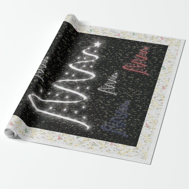Familie der Weihnachtsbaumen - Geschenkpapier (Ungerollt)