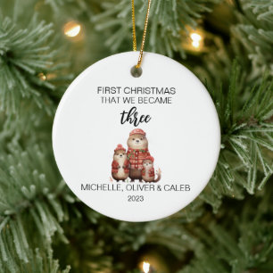 Familie der Weihnachtsmänner Keramik Ornament