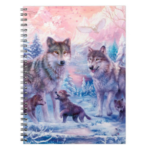 Familie der Wölfe Malerei Notizblock