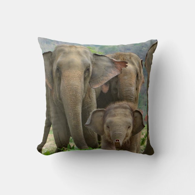 FAMILIE DES ELEFANT-KISSENS KISSEN (Vorderseite)