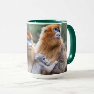 Familie des Goldstumpfnasen-Affen Tasse
