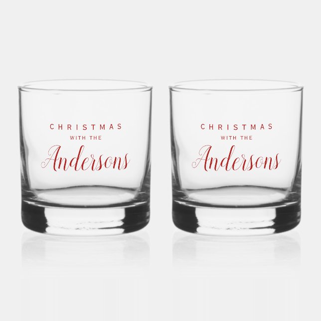 Familie, die Red Christmas mit Whiskyglas (Vorderseite)