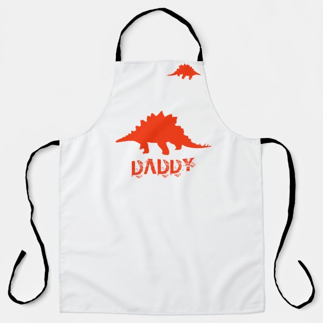 Familie Dinosaurier Personalisiert Mens Womens Red Schürze (Vorderseite)
